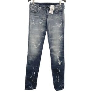 Vintage‎ NWT Bebe The Quinn Skinny Leg Jeans Low Rise Snow Wash Y2K Size 29 USA